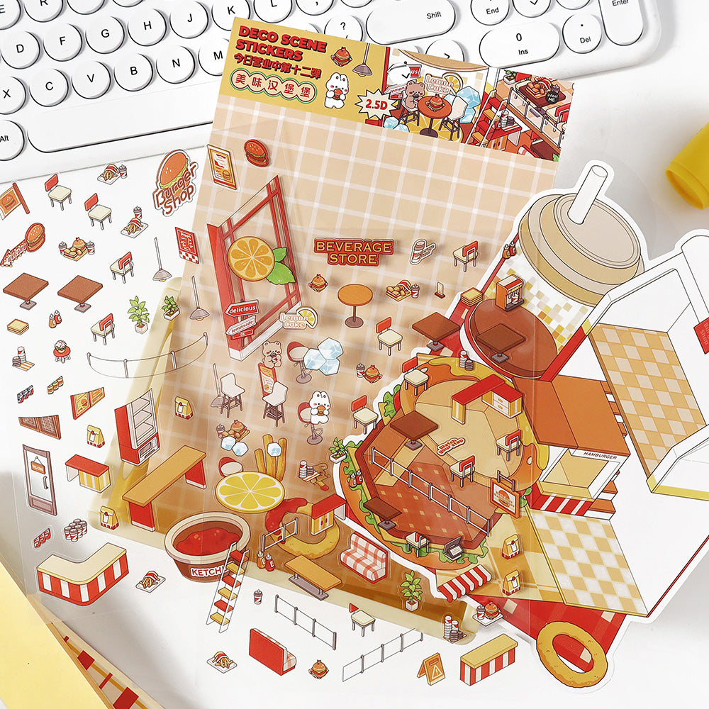 Landscape Sticker Infeel.Me Open for Business Today: Series Vol. 12 Yummy Burger CN 1 Piece