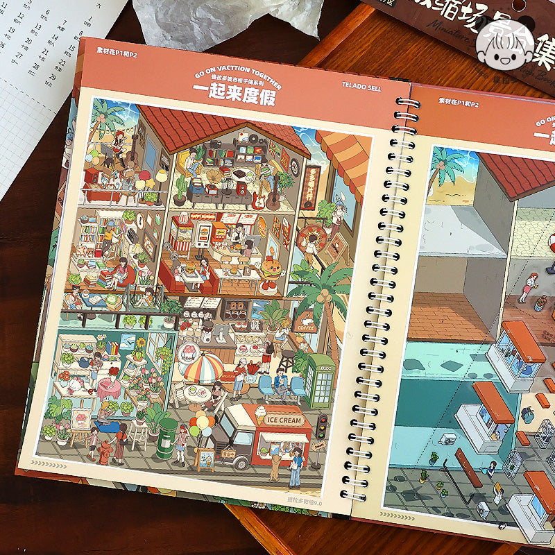 Landscape Sticker Telado Miniature Scenes Collection Vol. 9.0: Urban Cottages 3D CN 1 Piece