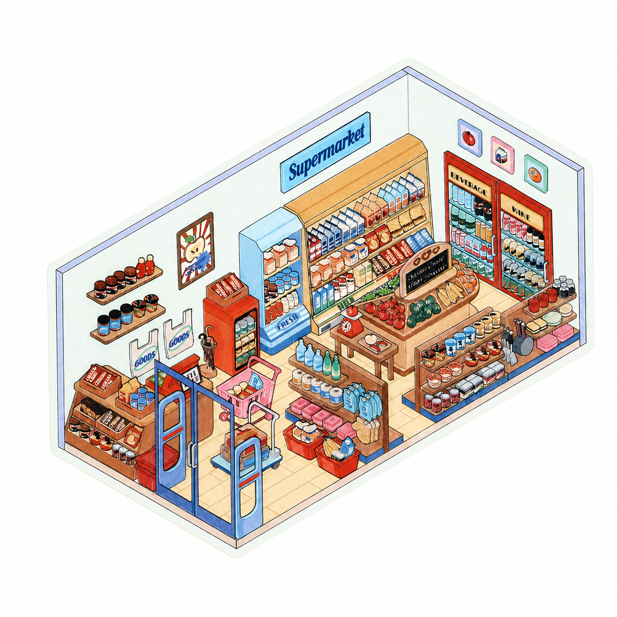 Landscape Sticker Infeel.Me PaperMore Little Corner Series：Corner Mart CN 1 Piece